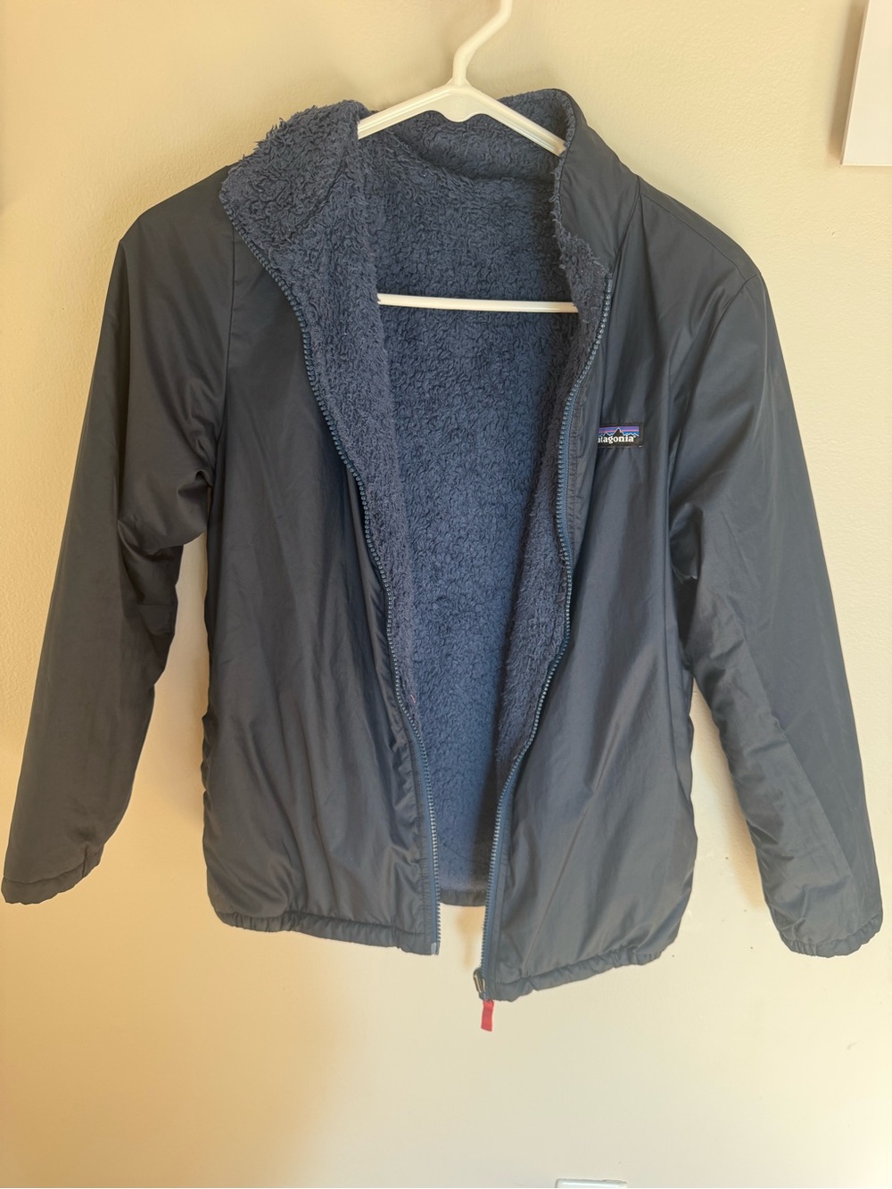 Patagonia Dark Navy Sherpa-Lined Zip Jacket
